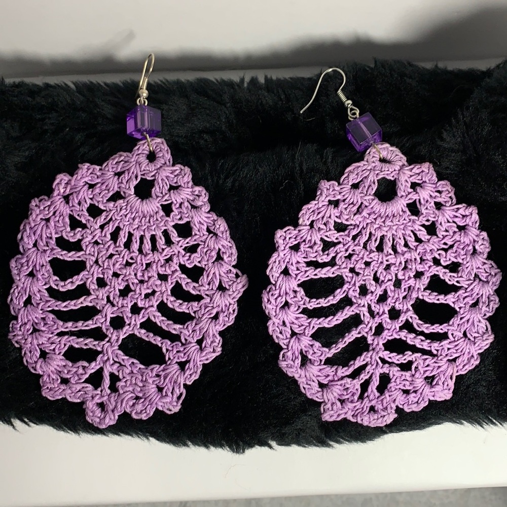 🌸🌸🌸lavender knitted earrings 🌸🌸🌸